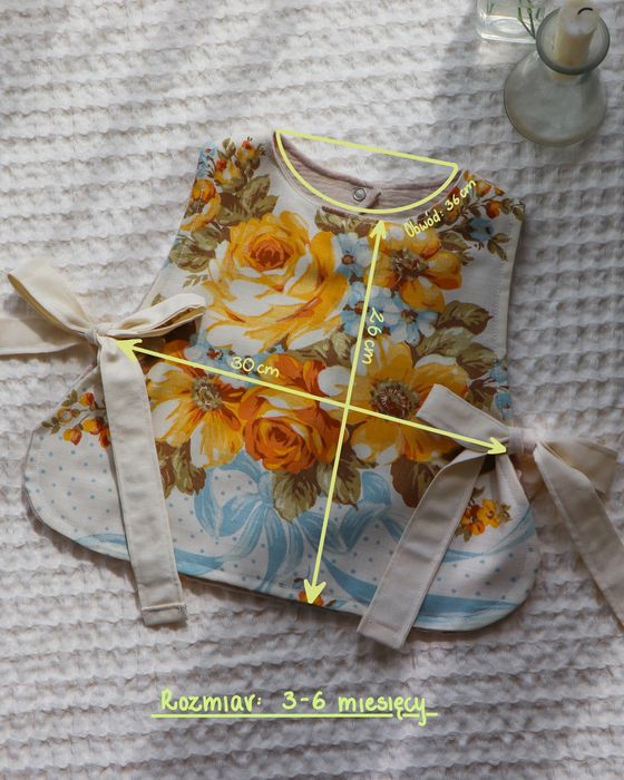 Top niemowlęcy wiązany • 3–6 m-cy • 100% bawełna • Unikat & muślin