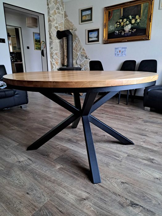 Stół Okrągły Dębowy Rozkładany