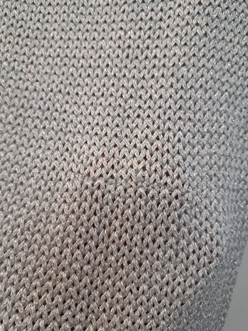 Bluzka sweter bezrękawnik srebrny h&m 34