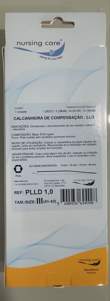 Calcanheira de compensação 1cm NOVA