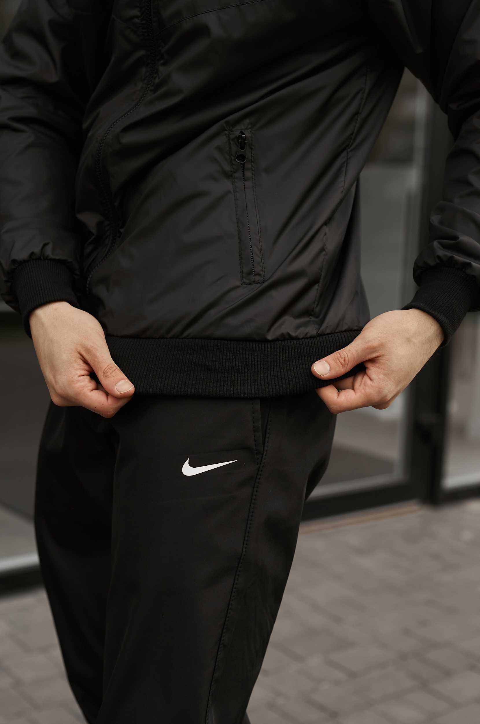 Мужской спортивный костюм весенний осенний черный Nike Найк + барсетка