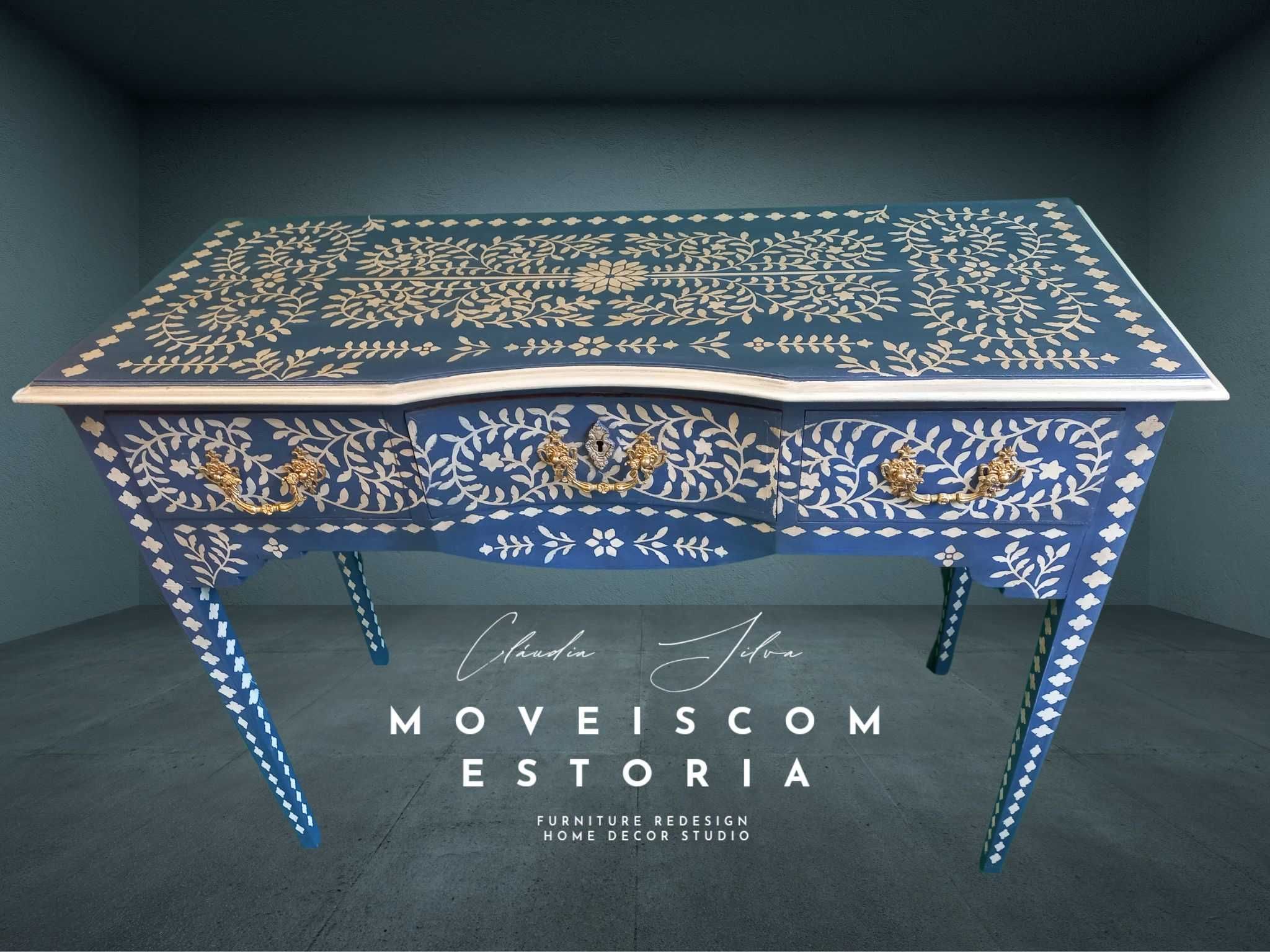 Consola Indigo Bone Inlay