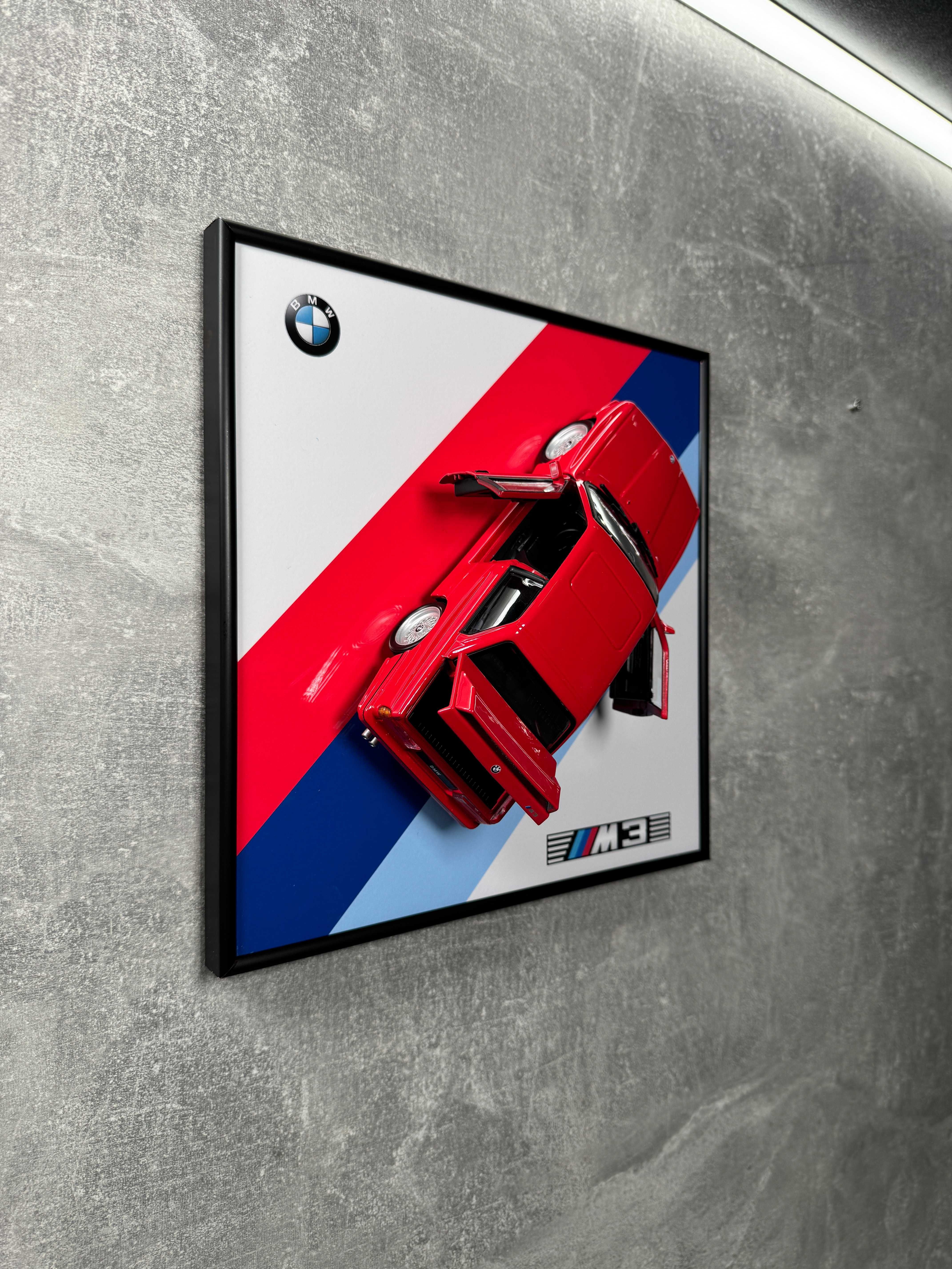 Рамка на Стіну з Bburago BMW M3 E30 Coupe 1988 Маштаб 1/24 БМВ М3