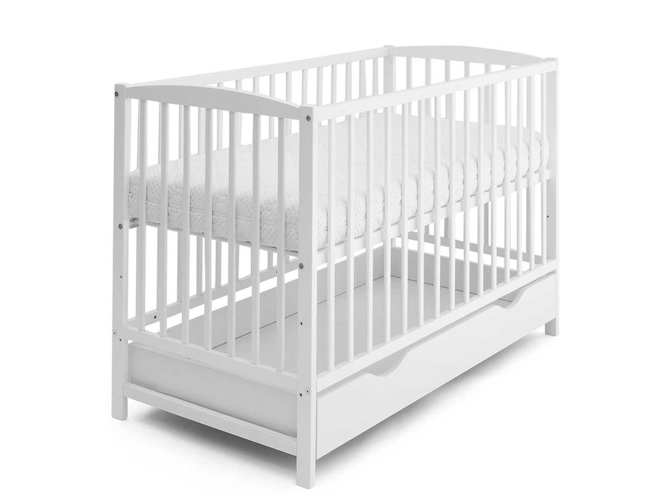 Meble Magnat Łóżeczko dziecięce sosnowe 60x120 Baby Classic białe