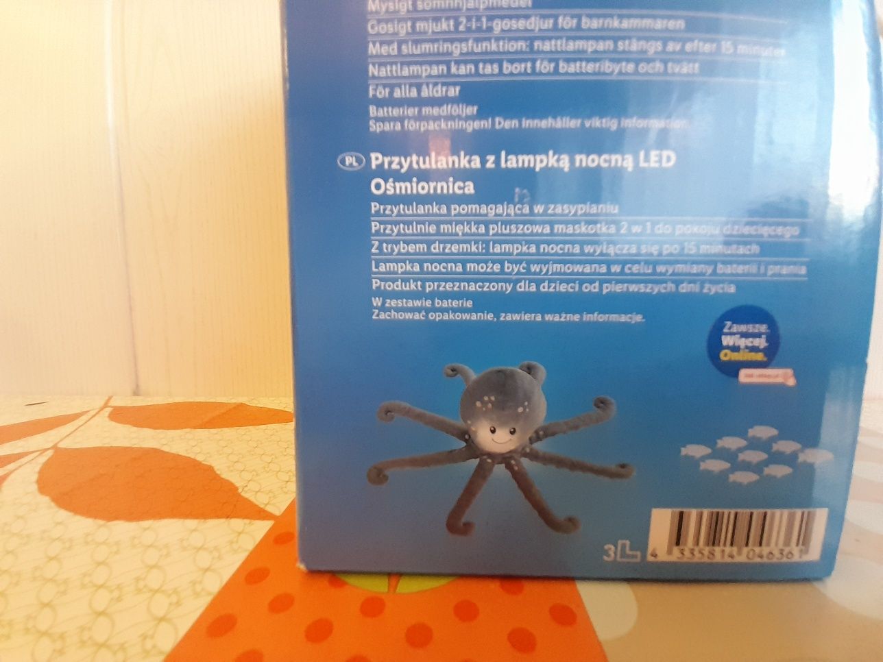 Pluszak ośmiernica z LED lampką nowy