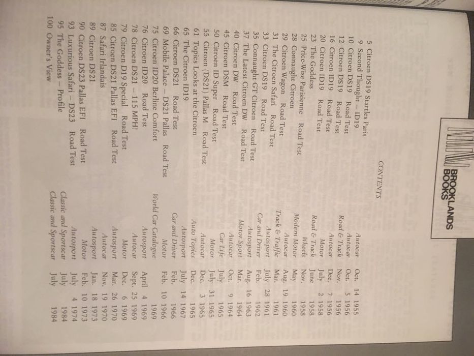 CITROEN DS & ID Brooklands Books książka motoryzacyjna