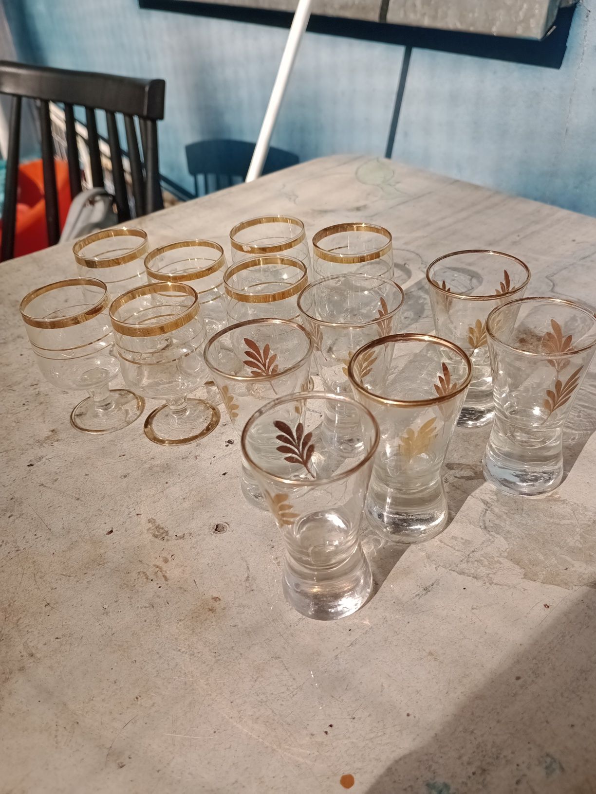 Stare kieliszki PRL 13 sztuk