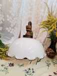 Lampa żyrandol szklany drewniany masywny retro vintage rustykalny