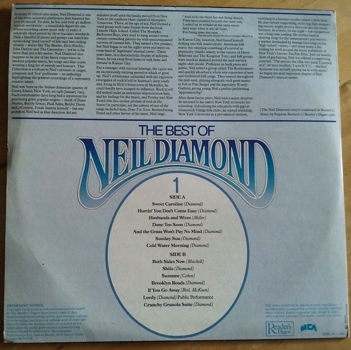 Disco Vinil LP "The best of Neil Diamond"