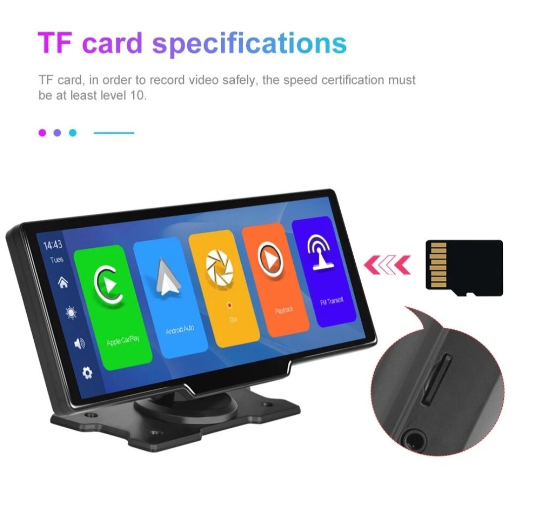 9.3" Touchscreen Monitor Player mit Wireless Apple Carplay Android Aut