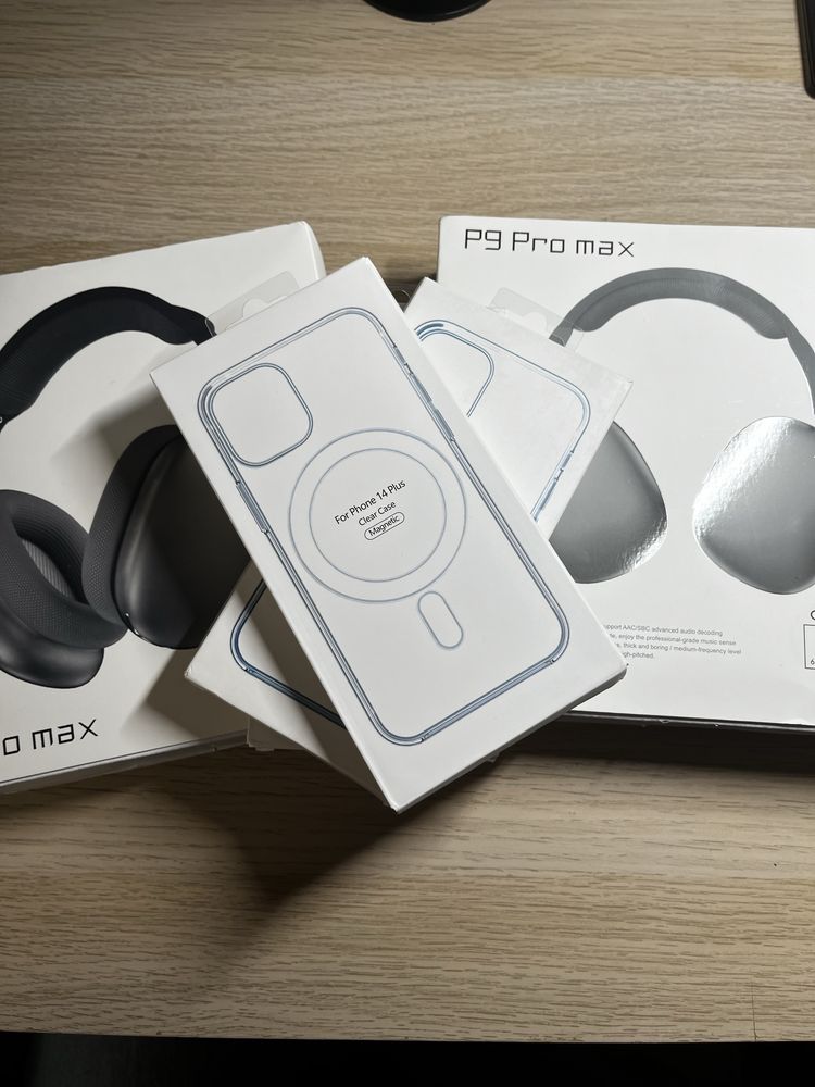Air Pods Max P9 +Capa Magsafe para iPhone 12/13/14/15/16 Mini Pro Plus