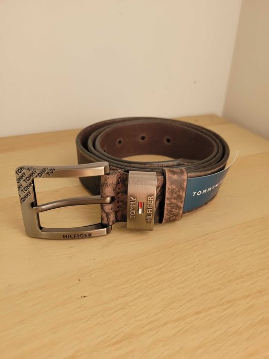 Brązowy męski skórzany pasek Tommy 130 cm