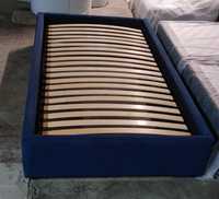 Łóżko tapicerowane, granatowe 100x200