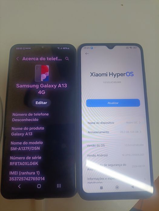 2 telemóveis em bom estado.