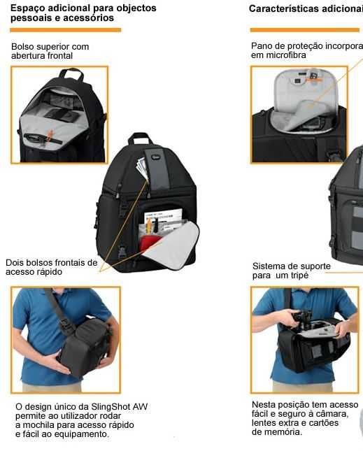 Mochila Lowepro Slingshot 202 AW Preta