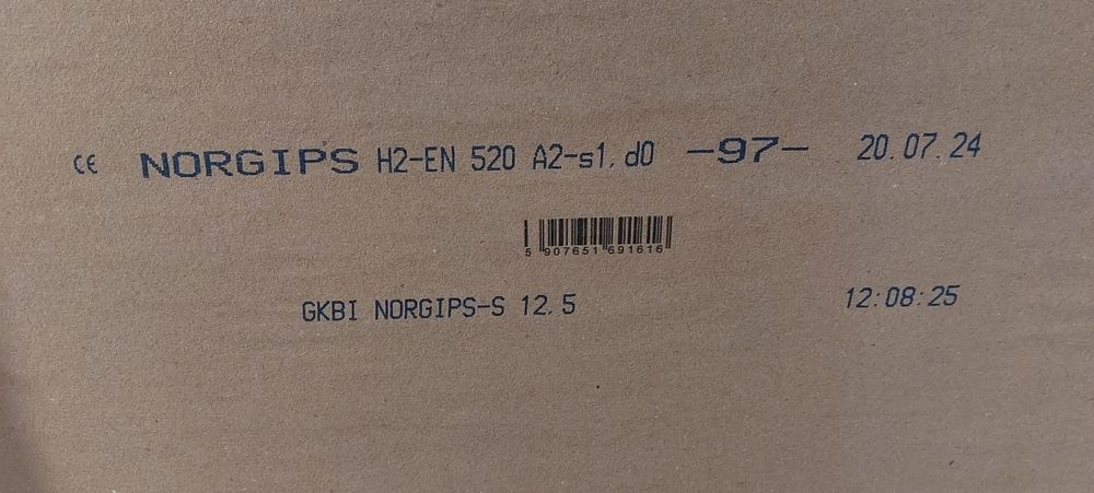 Płyta gipsowa Norgips 260 x 120 cm x 12,5 mm