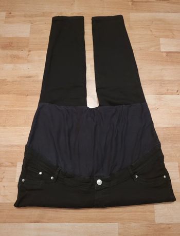 Spodnie ciążowe miękki jeans czarne r 42