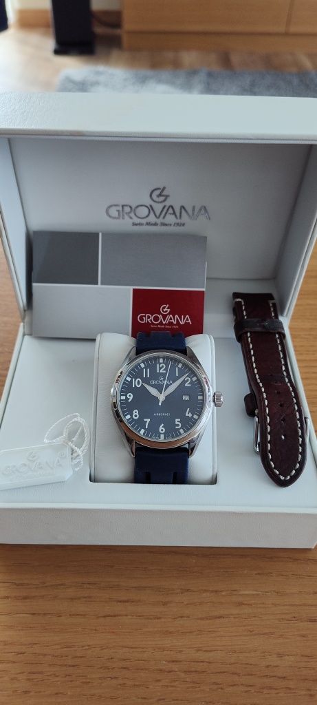 Zegarek Grovana Airborne l - pilot - Swiss Made szafir 43 mm