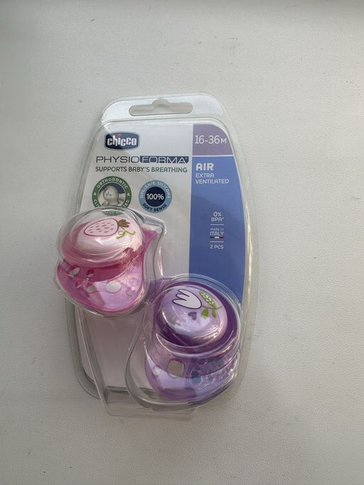 Пустишка сіліконова Chicco Physio Air, 16-36 міс, 2 шт