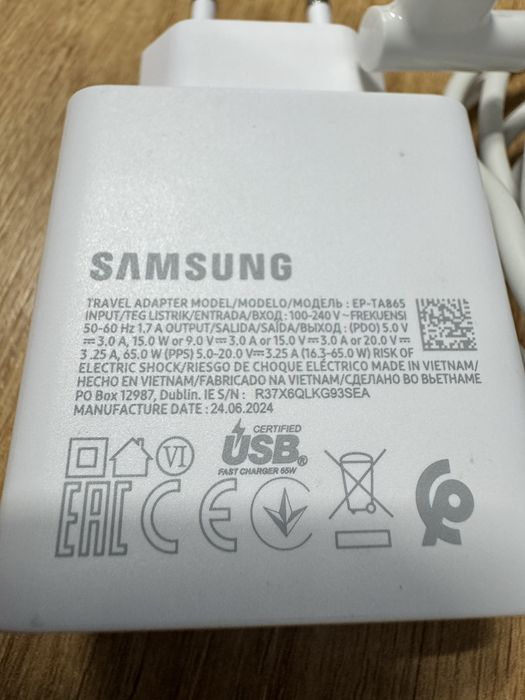 Оригінальний блок живлення адаптер Samsung 65w зарядка