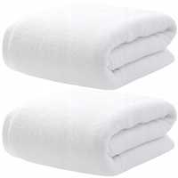 2x Ręcznik Duży Frotte Kąpielowy Hotelowy Biały Bawełna 500g 140x70cm