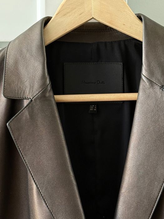 Massimo Dutti шкіряний піджак блейзер