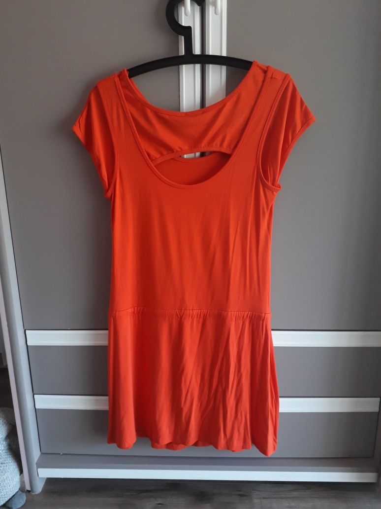 Pomarańczowa sukienka damska rozmiar S bawełna