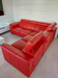 Skórzana sofa- rogówka