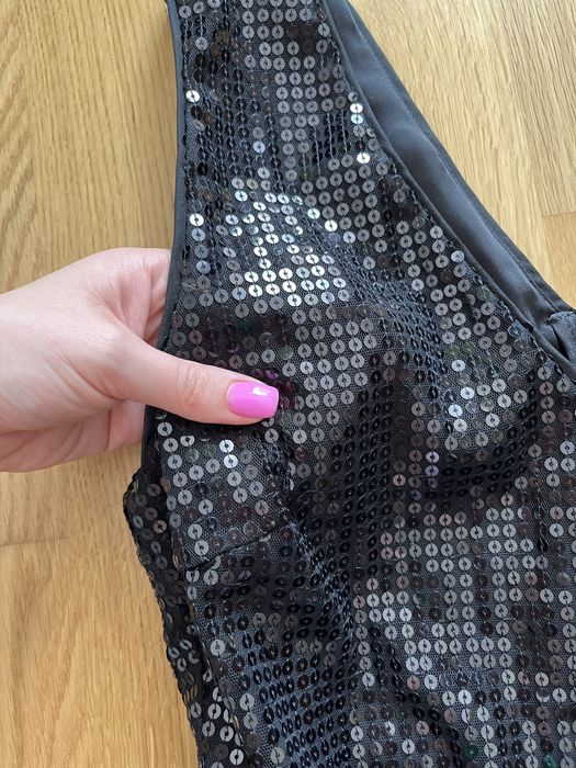 Комбинезон-платье (комбінезон) H&M  с паетками, черный. Классический