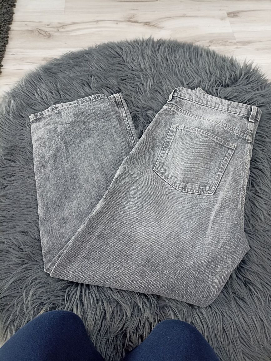 Szare większe Jeansy,H&M, rozm L/XL