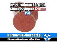 Krążki ścierne na rzep 125mm 50sztuk P36  papier ścierny na rzep 125mm