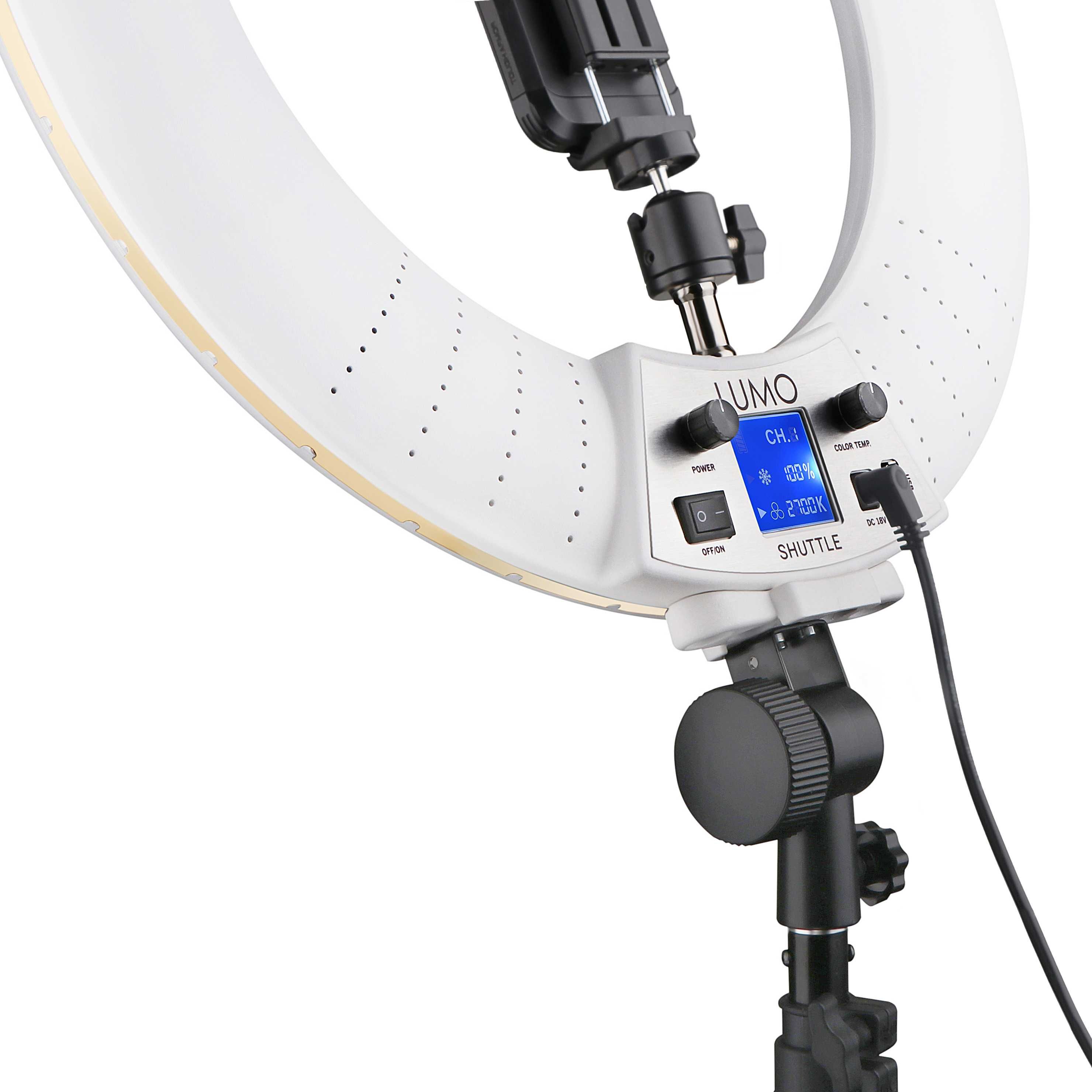 Кільцева лампа 105 Вт LUMO SHUTTLE для блогерів, сфери краси, тік-ток