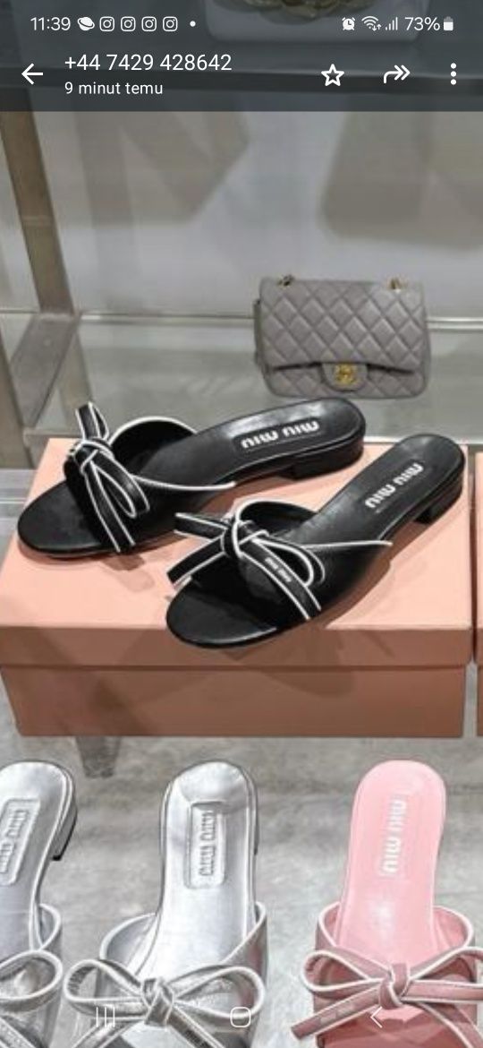 Klapki miu miu r. 39