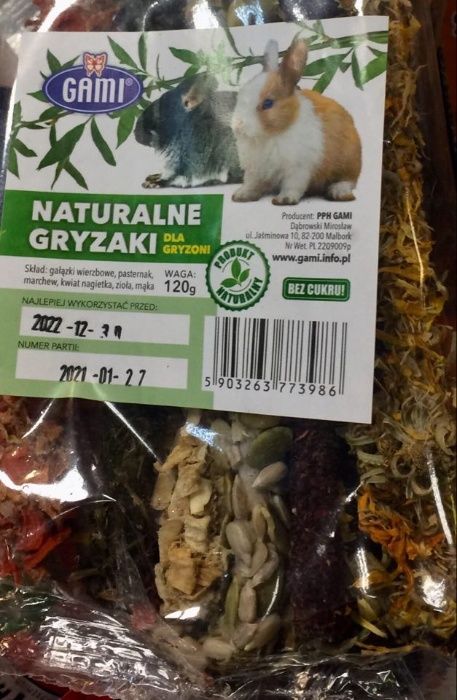 Gami. Naturalne gryzaki dla gryzoni. 120g