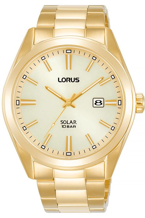 zegarek męski lorus solar gold rx338ax9 + box