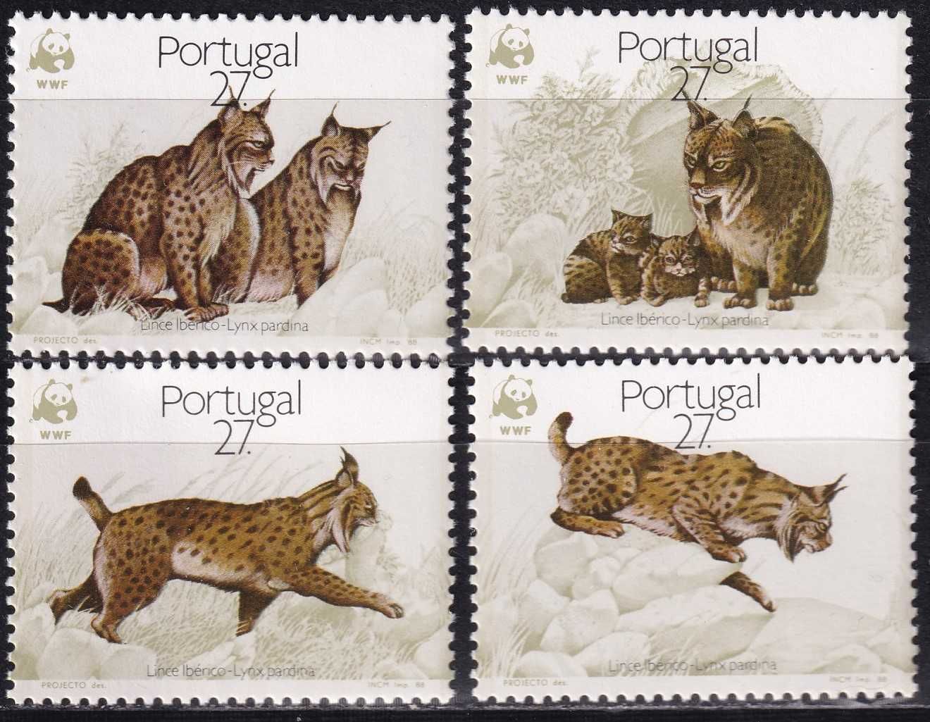 Portugalia 1988 cena 5,60 zł kat.4€ - fauna, rysie