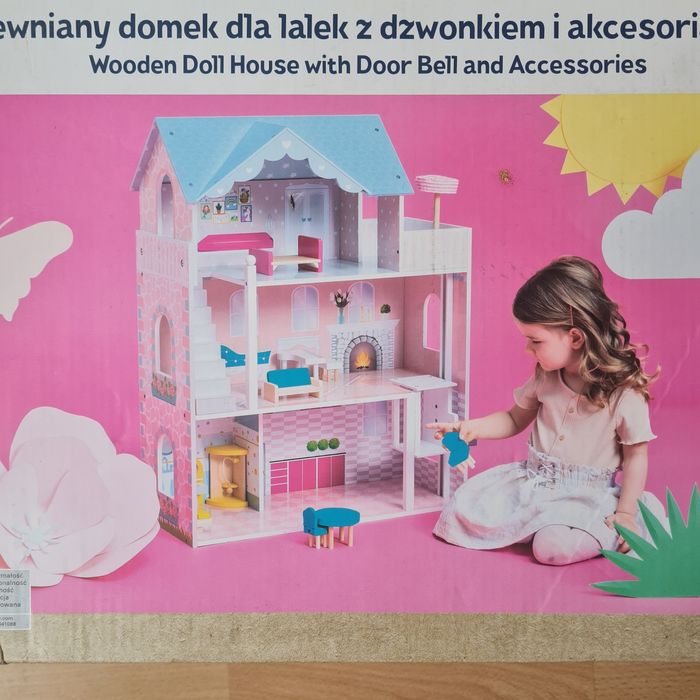 Drewniany domek dla lalek odbiór osobisty