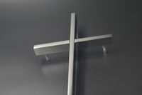 Krzyż nagrobkowy nagrobny nierdzewny połysk na pomnik grób 60 cm 10x20