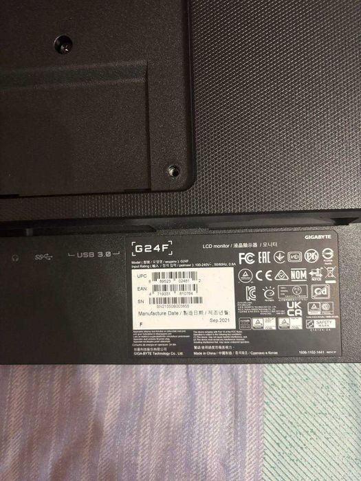 Продам 2 монитора gigabyte g24F первый версий