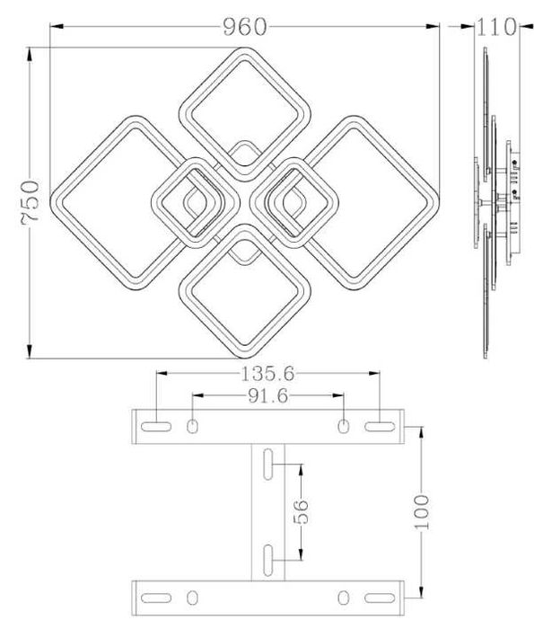 світлодіодна люстра  ICE RGB 120W (БЕЗКОШТОВНА Доставка)