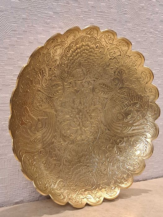 Коллекционная фруктовница - орнамент - латунь.