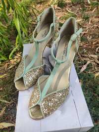 Anniel 40 butterfly nowe buty obcasy glitter