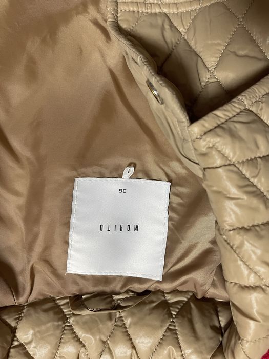 Стёганая куртка Mohito, размер 36 (S), бежево-шампанское