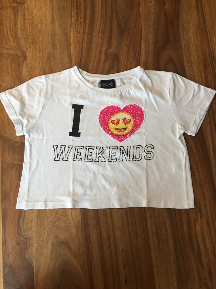 Zestaw koszulek t-shirt krótkich rozm 122/128 134/140