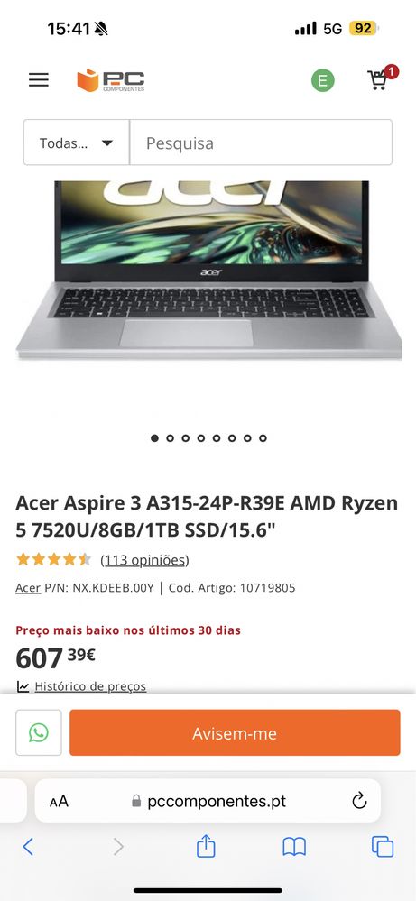 Portatil Acer Aspire 3