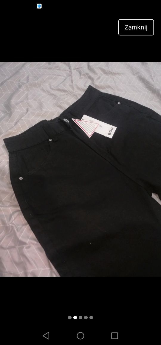 Nowe z metką spodnie mom jeans boohoo czarne 34