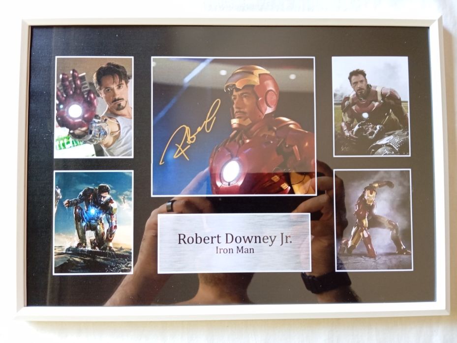 Moldura Filme Iron Man com Autógrafos (A4)