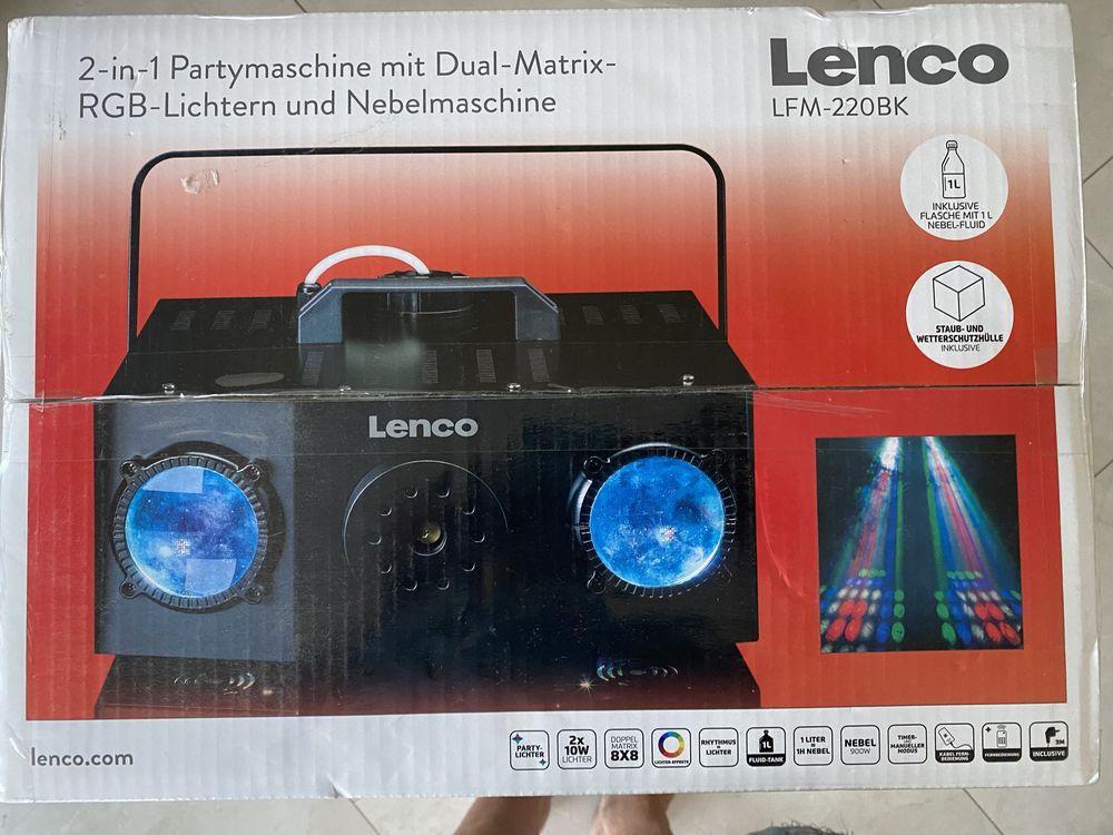 Генератор диму та світлових ефектів. Новий. Lenco LFM-220BK