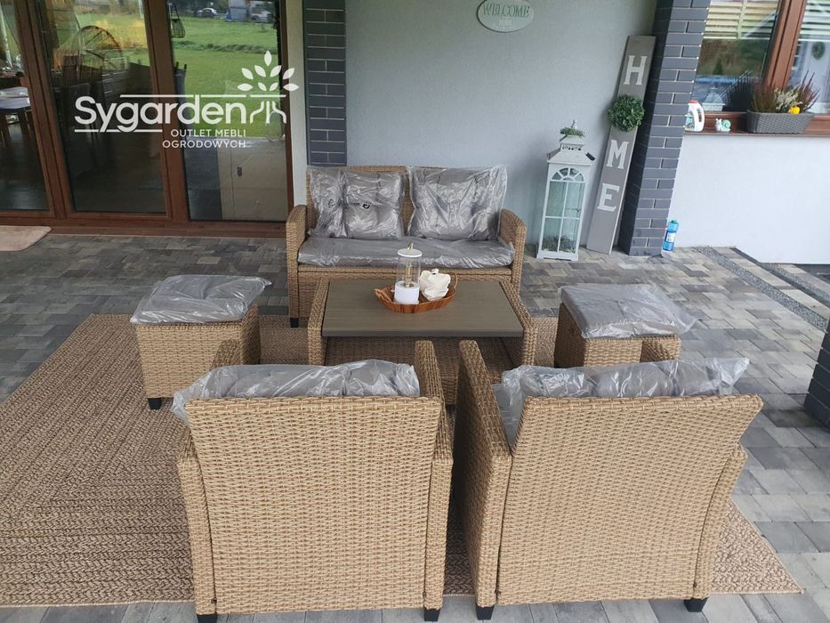 Zestaw mebli ogrodowych, kawowy jasny beż.