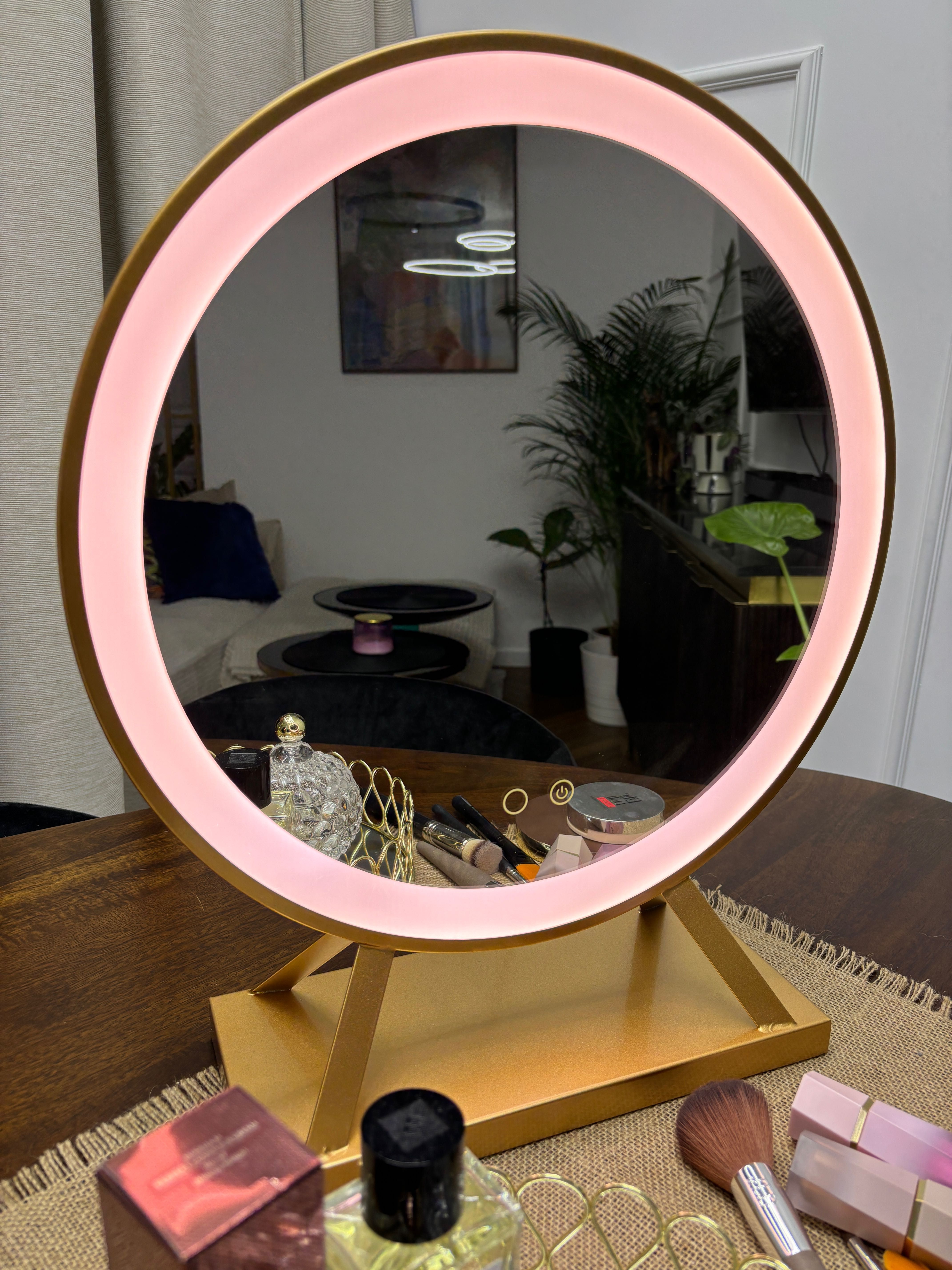 Lusterko do Makijażu Makeup Mirror Super Prezent 40cm złote